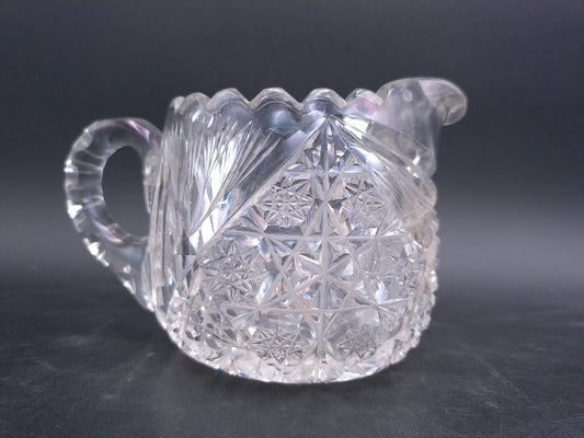 Small Beautiful Elegant Crystal Glass Creamer Vintage