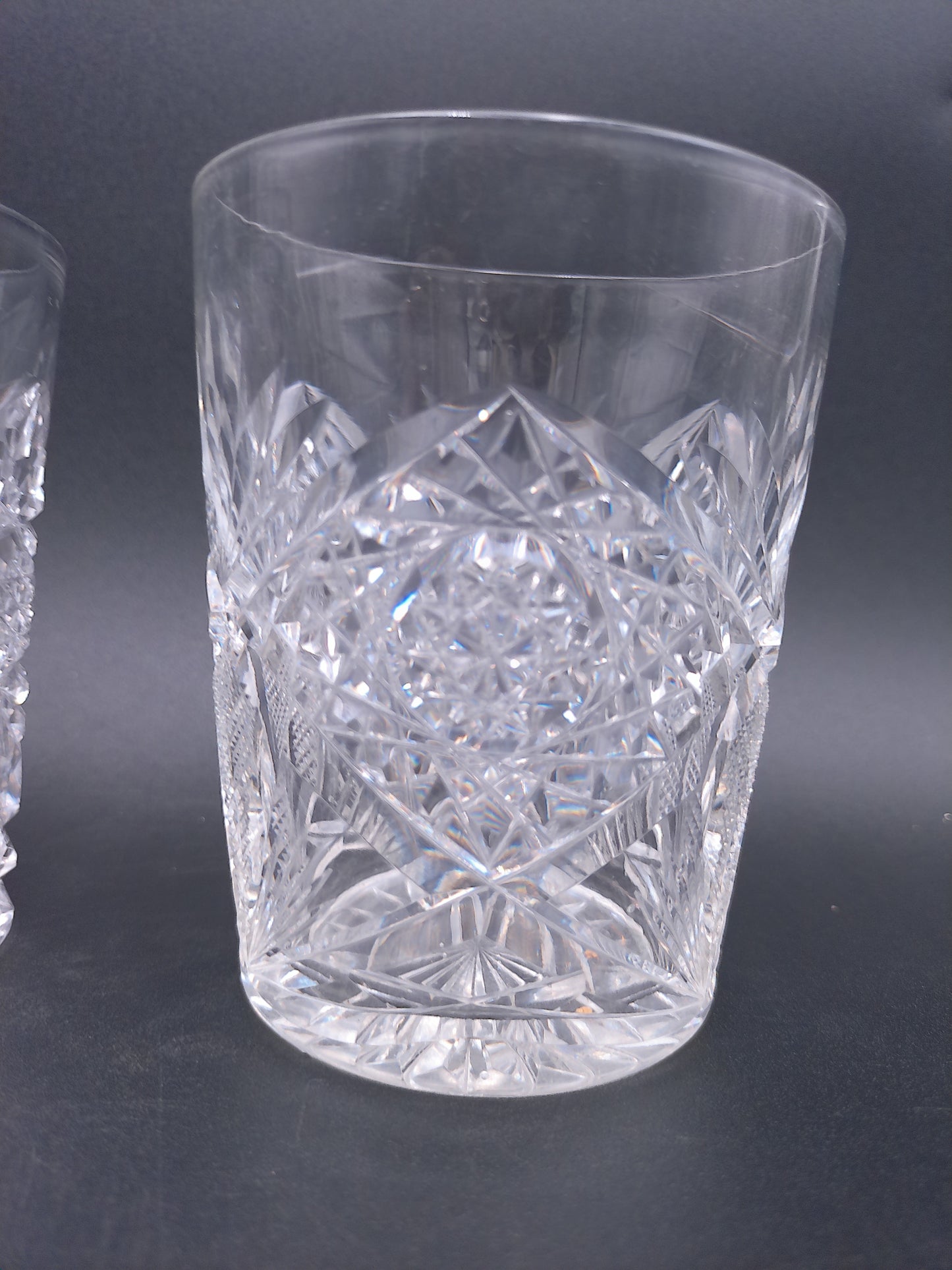 Crystal Cut old Fashion Wiskey Glasses Set of 4 Beautiful