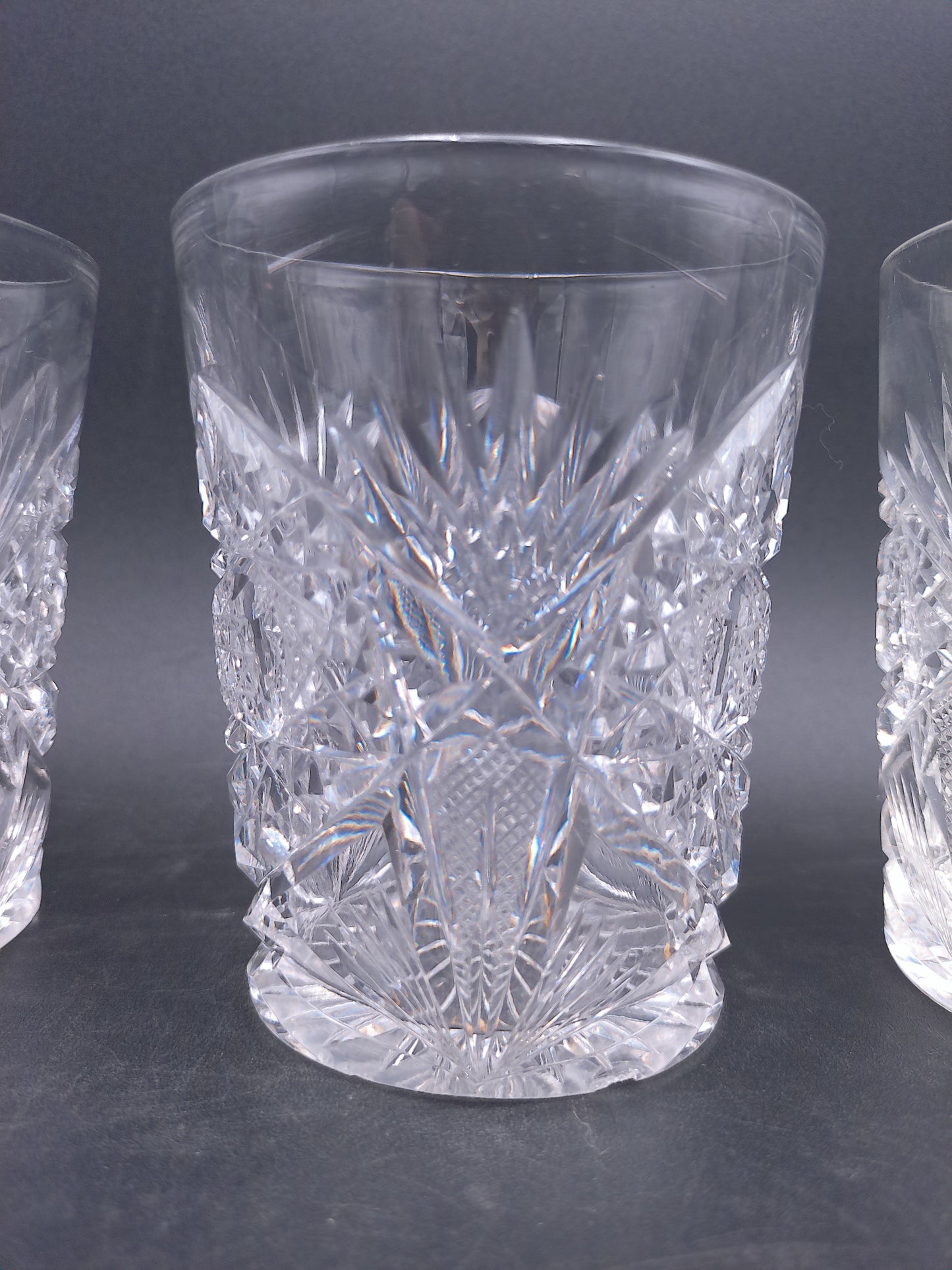 Crystal Cut old Fashion Wiskey Glasses Set of 4 Beautiful