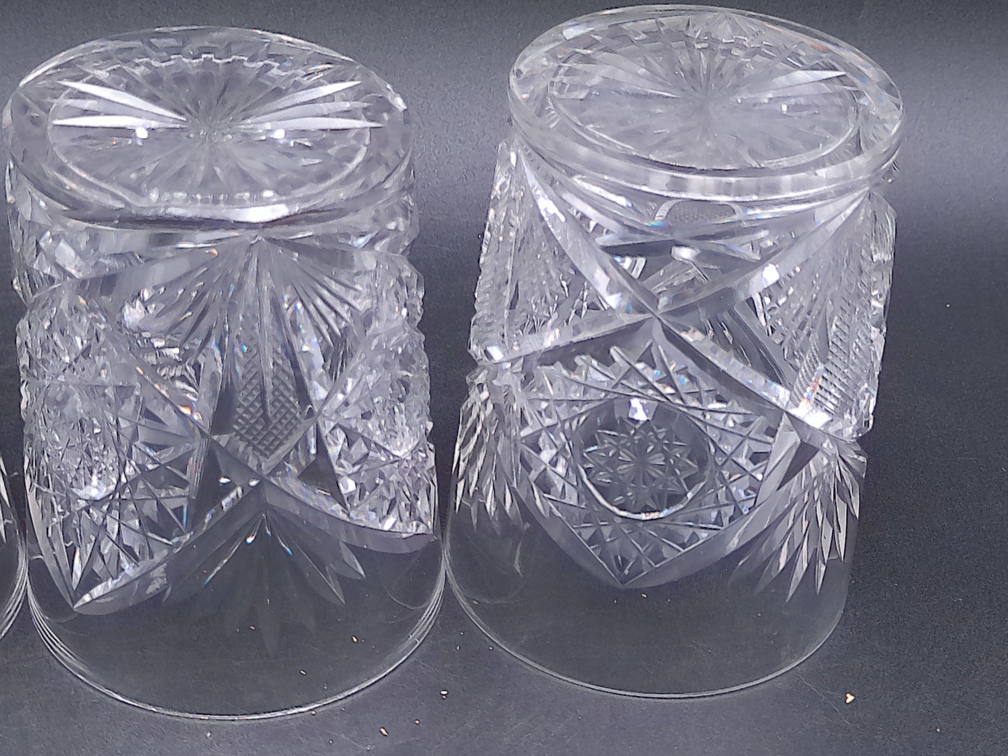 Crystal Cut old Fashion Wiskey Glasses Set of 4 Beautiful