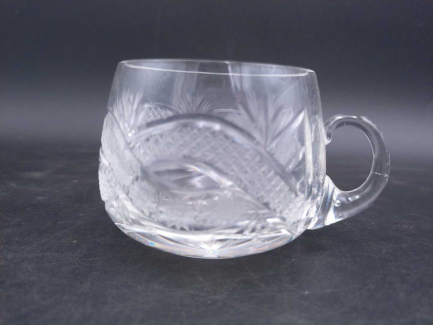 Crystal Cut Punch Drink Glasses Set of 5 Vintage