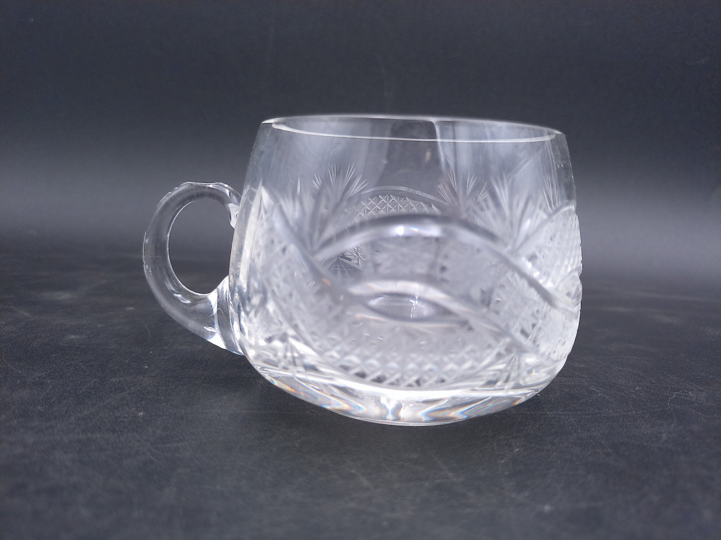 Crystal Cut Punch Drink Glasses Set of 5 Vintage