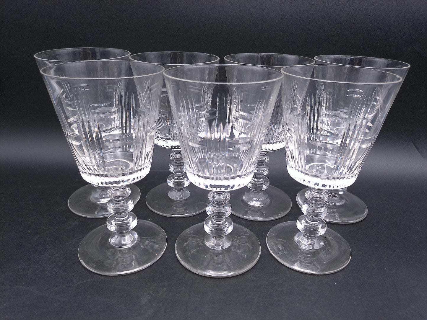 Crystal Cut Glasses Water Goblets from the 1950s Set of 6