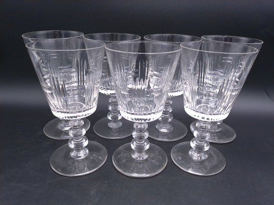 Crystal Cut Glasses Water Goblets from the 1950s Set of 6