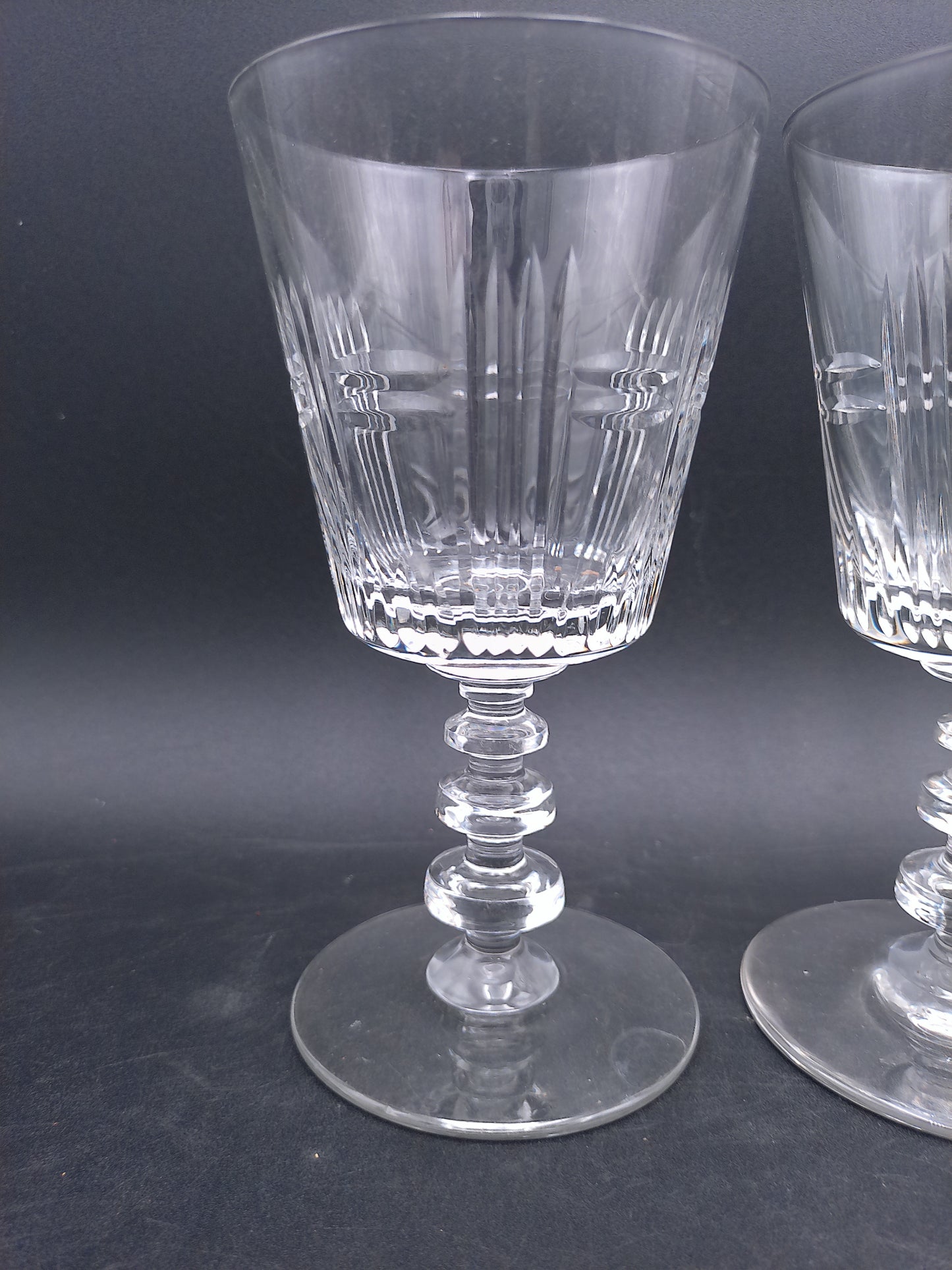 Crystal Cut Glasses Water Goblets from the 1950s Set of 6