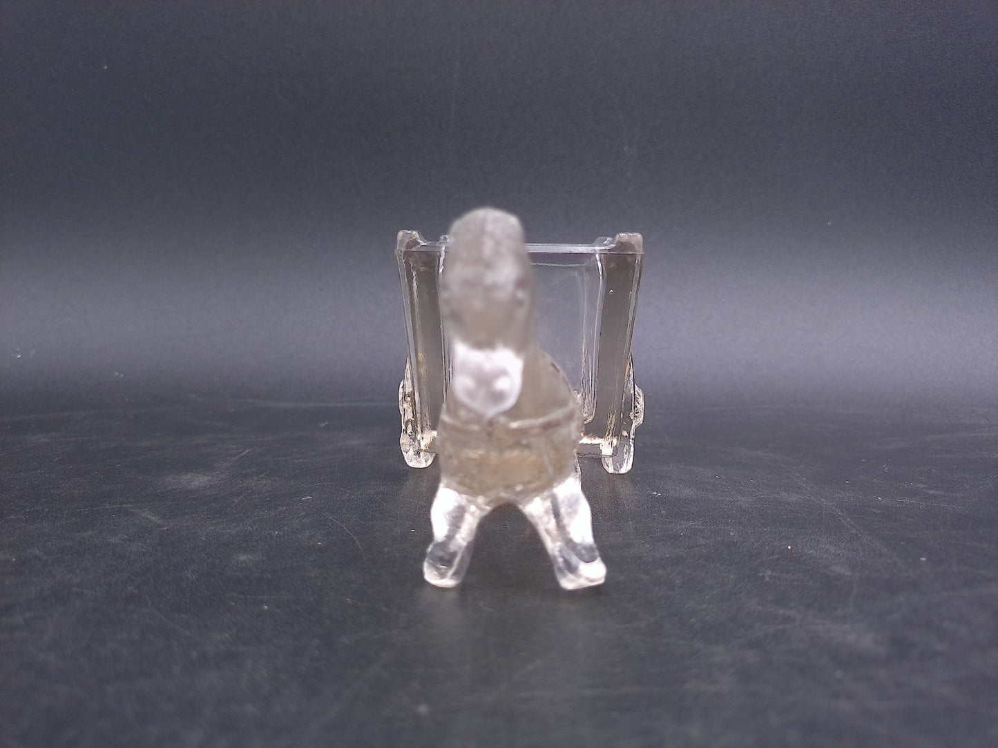 Glass Donkey with Cart Candy Dish 8" L x 4" H