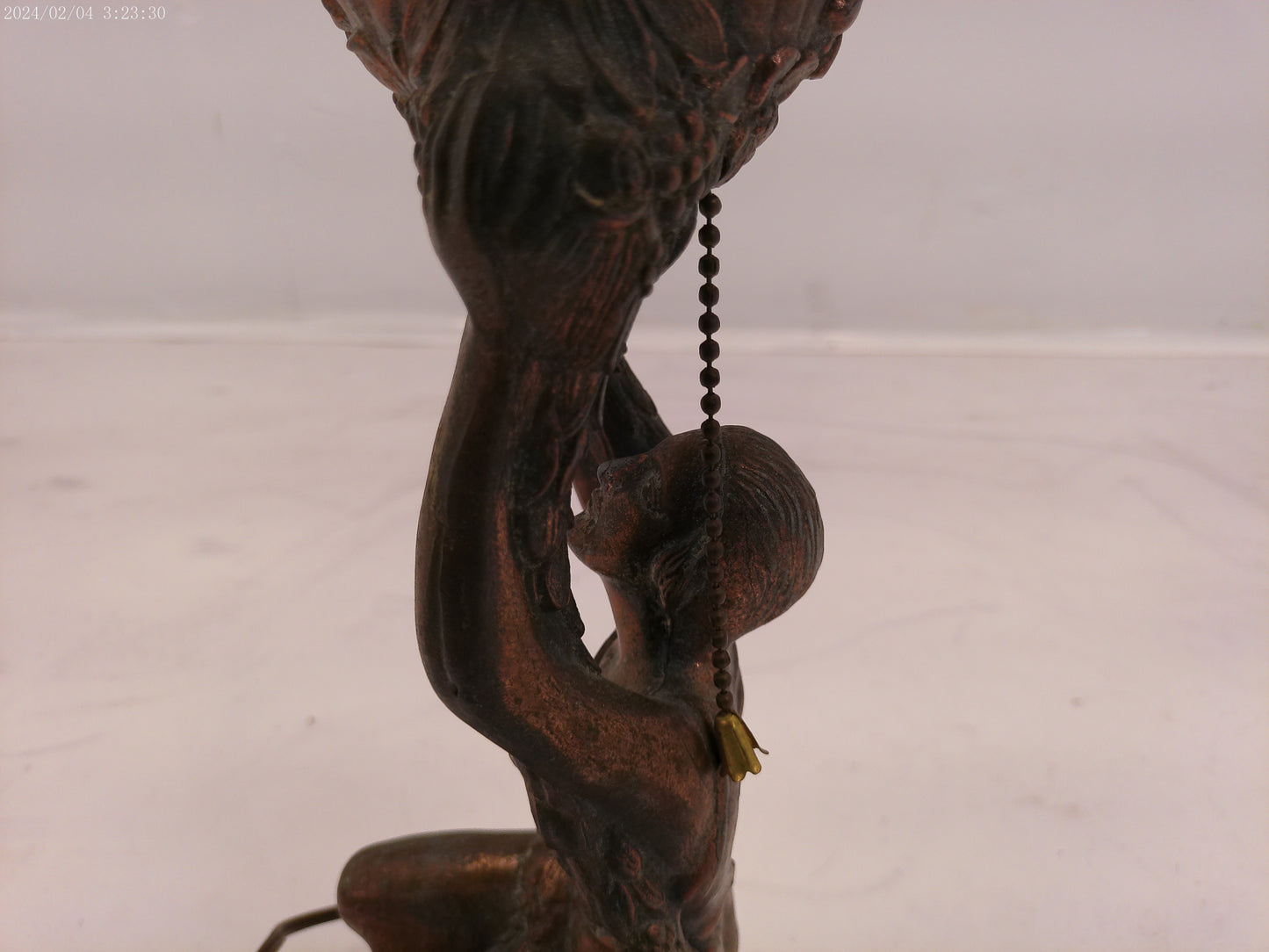 Super Rare Antique Female Art Deco Table Lamp Sculpture