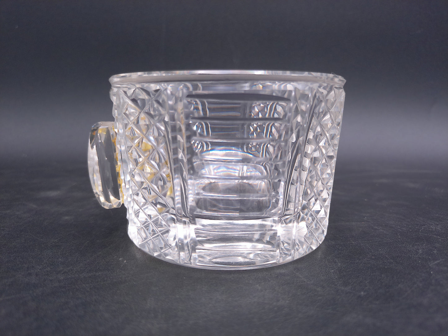 Lead Crystal Glass Mortar and Pestle with Nude Art Figures Rare Vintage