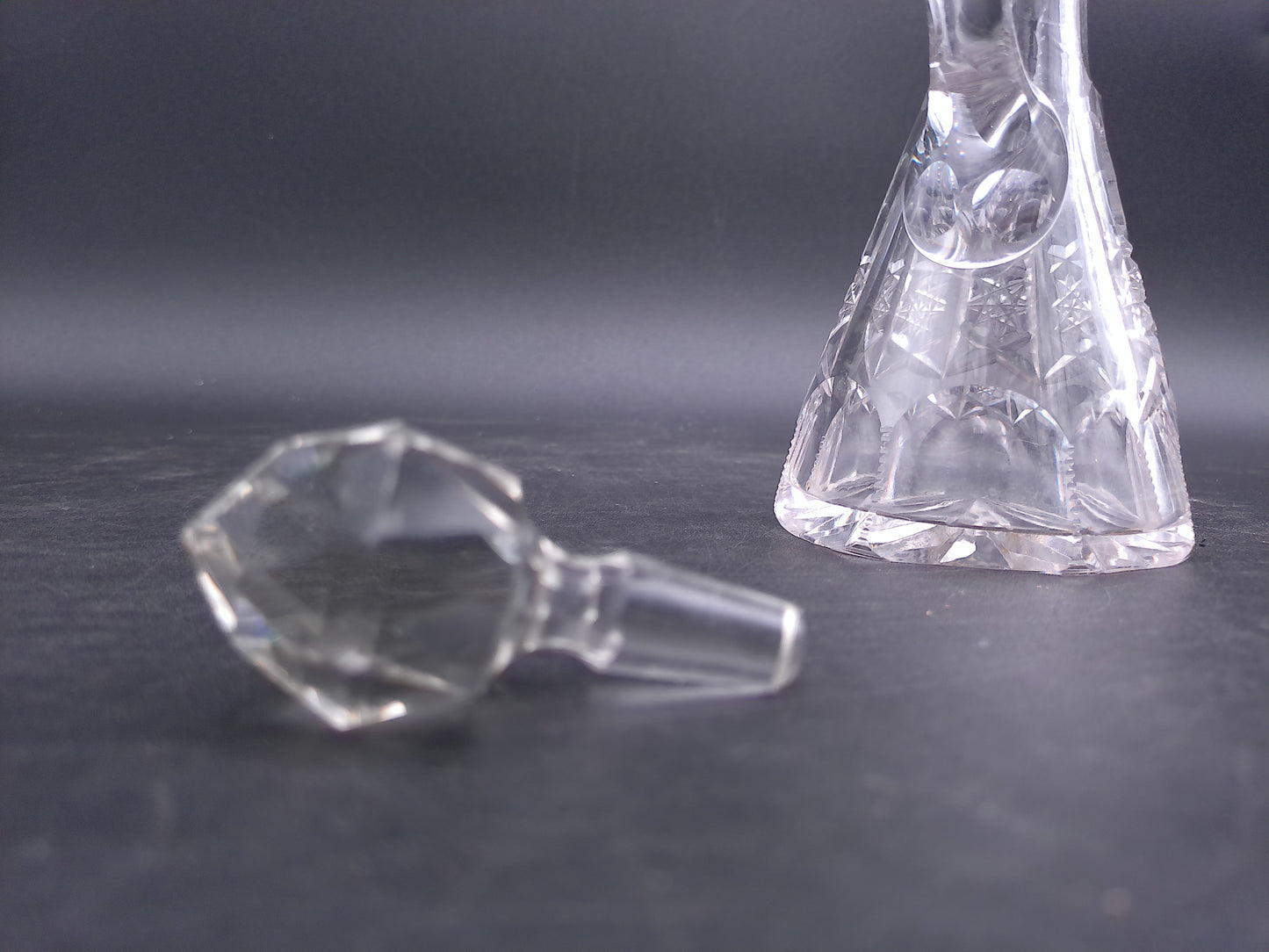 Glass Cruet Small Pitcher With Stopper Oil & Vinegar Dispenser Vintage