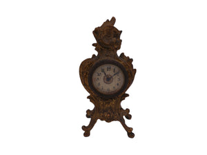 Brass Clock wind Up Cast Iron Victorian Shelf Mantle Clock Ornate