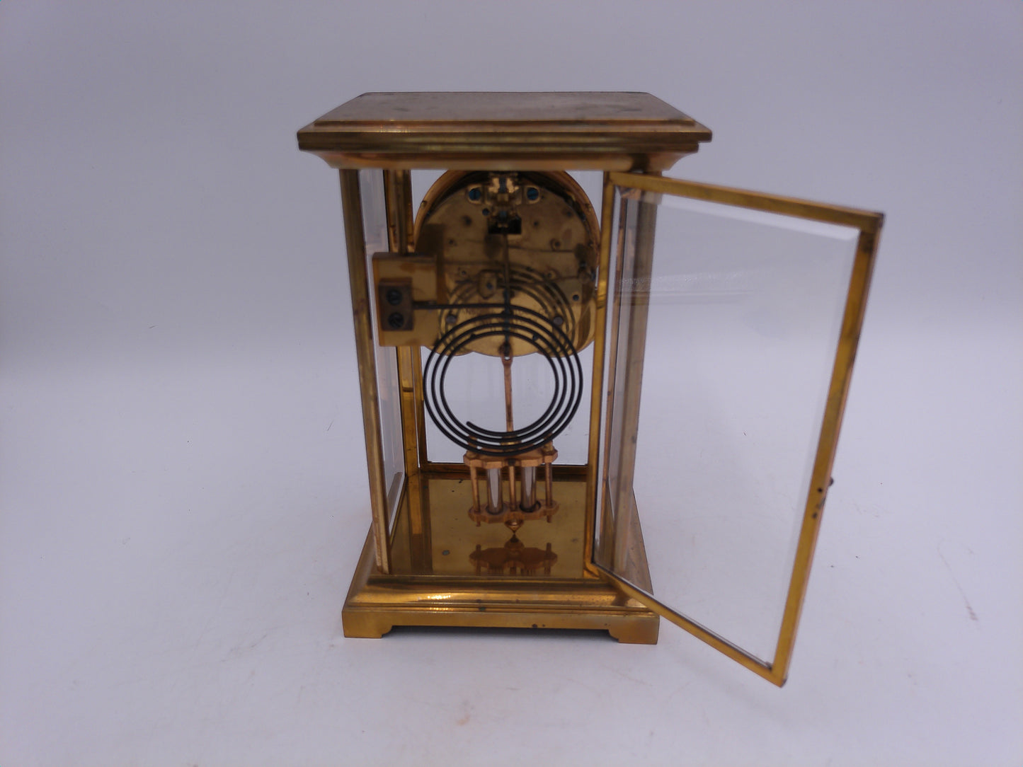 Ansonia Clock  Crystal Regulator Brass Mantle Clock Vintage #1