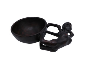 African Bowl with Lady Handle Rare Design