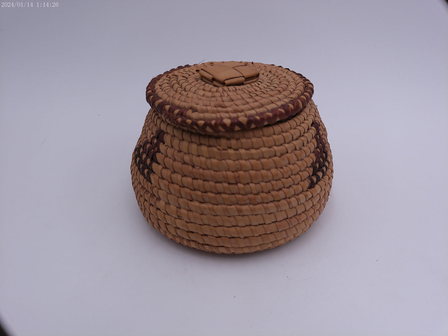 vintage woven African basket with lid