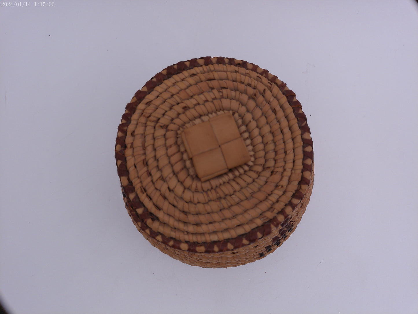 vintage woven African basket with lid