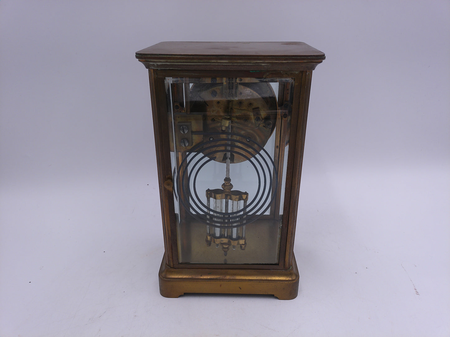 Ansonia Clock Crystal Regulator Brass Mantle Clock Vintage #3