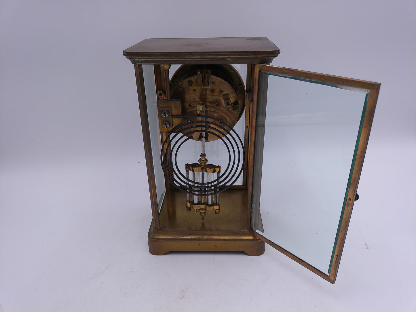 Ansonia Clock Crystal Regulator Brass Mantle Clock Vintage #3