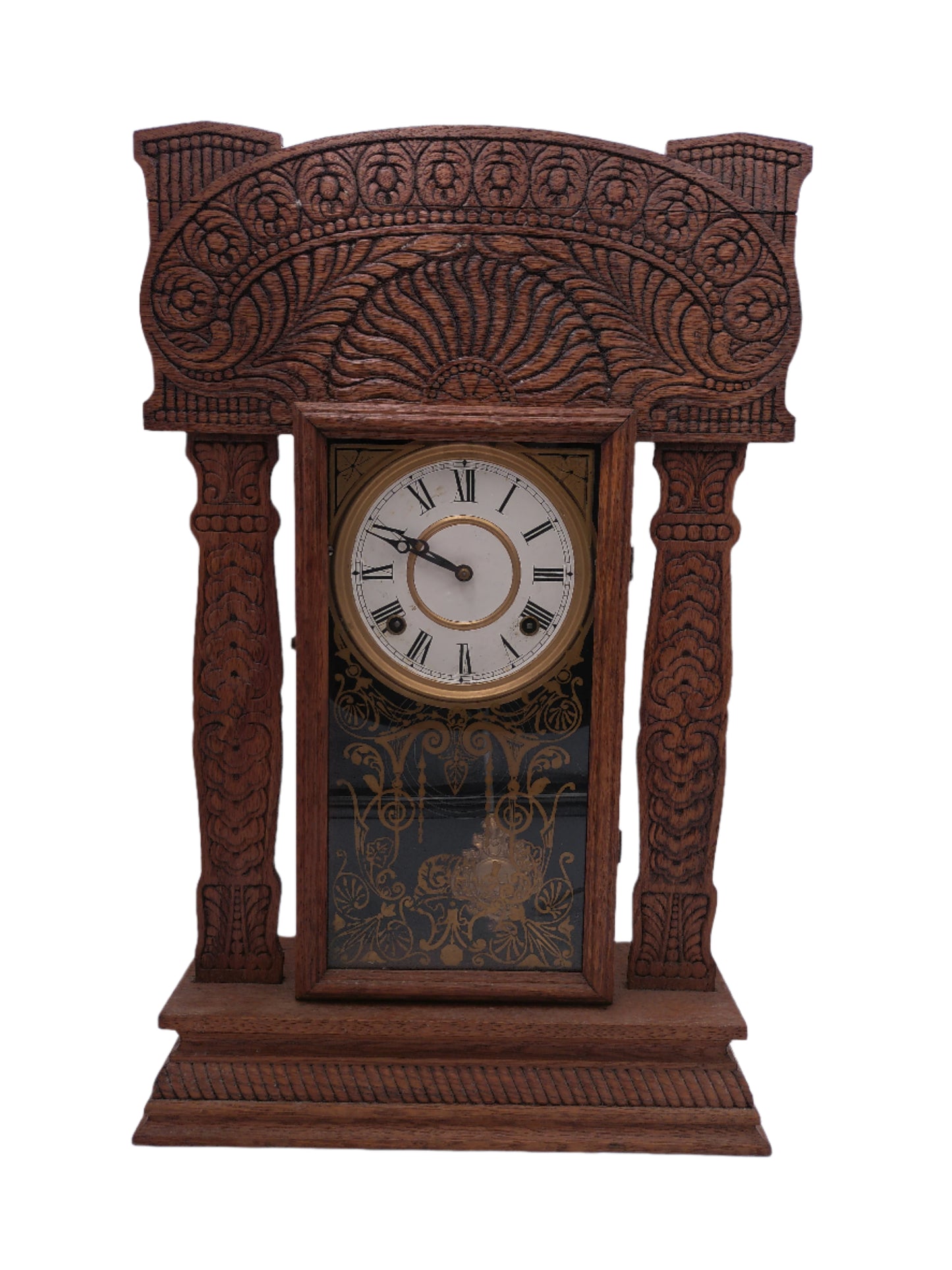 Ingraham Gingerbread Parlor Kitchen Mantle Clock With Chime Works