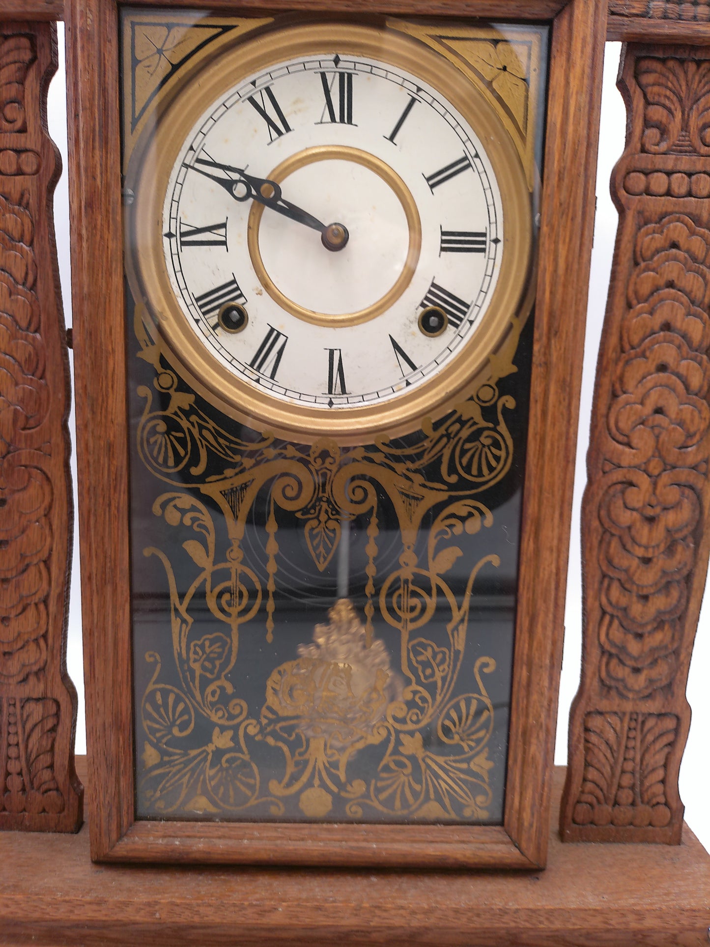 Ingraham Gingerbread Parlor Kitchen Mantle Clock With Chime Works