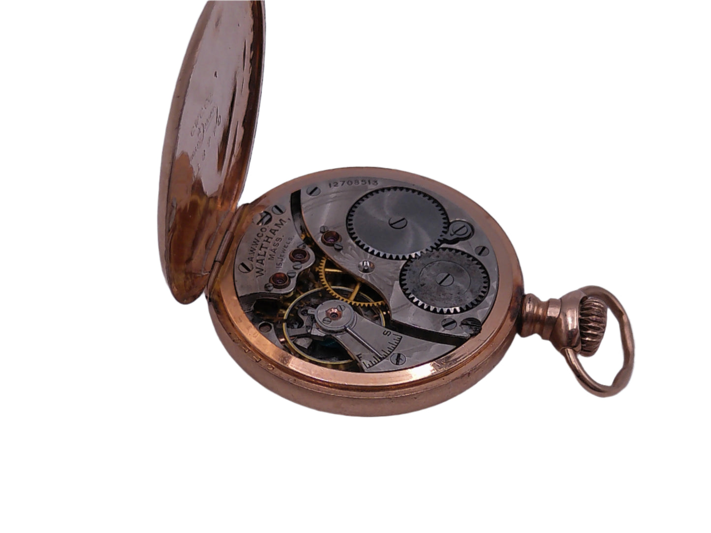 Waltham Pocket Gold Watch 15 Jewels  Professionally Serviced and Cleaned Vintage