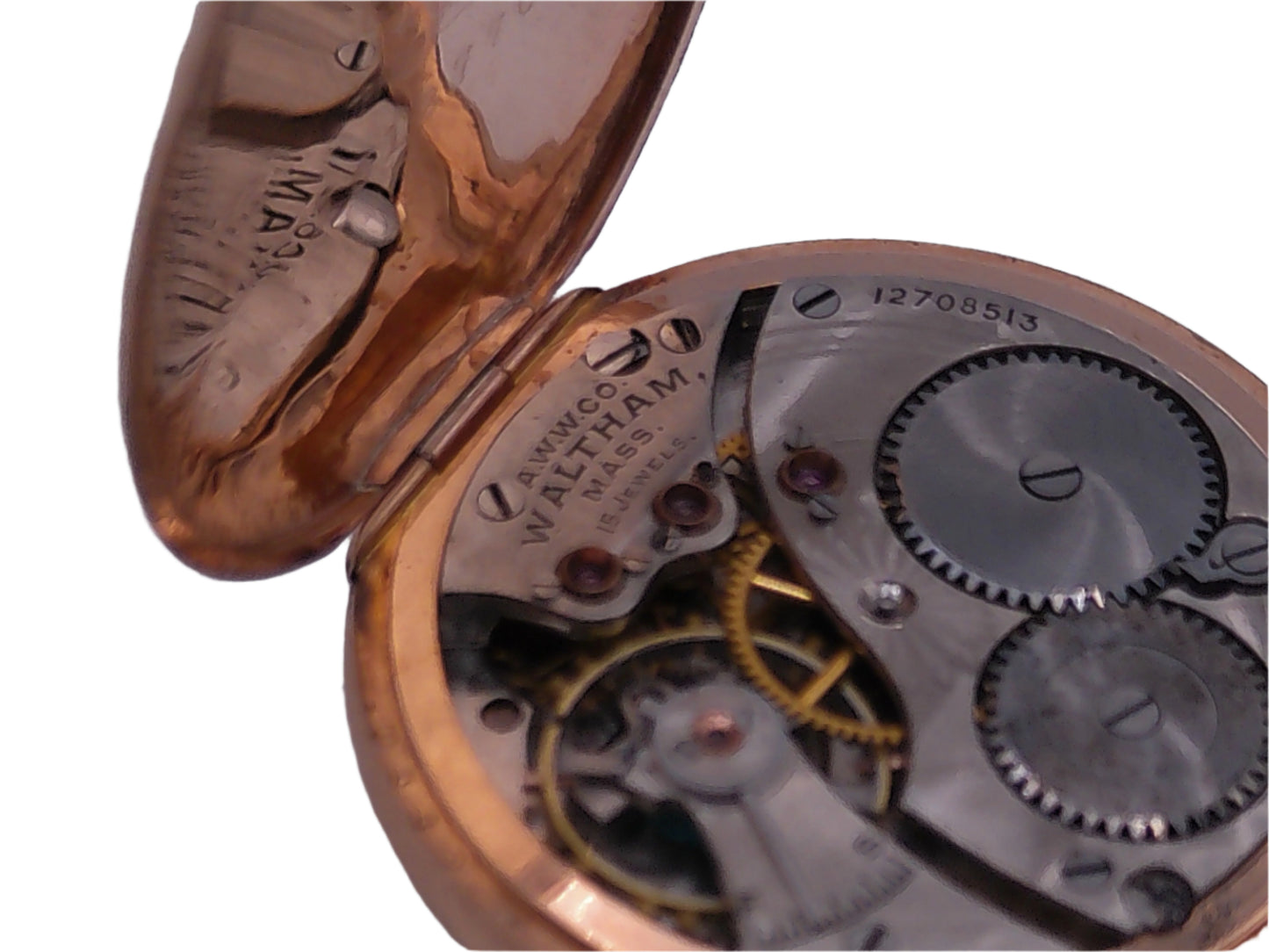 Waltham Pocket Gold Watch 15 Jewels  Professionally Serviced and Cleaned Vintage