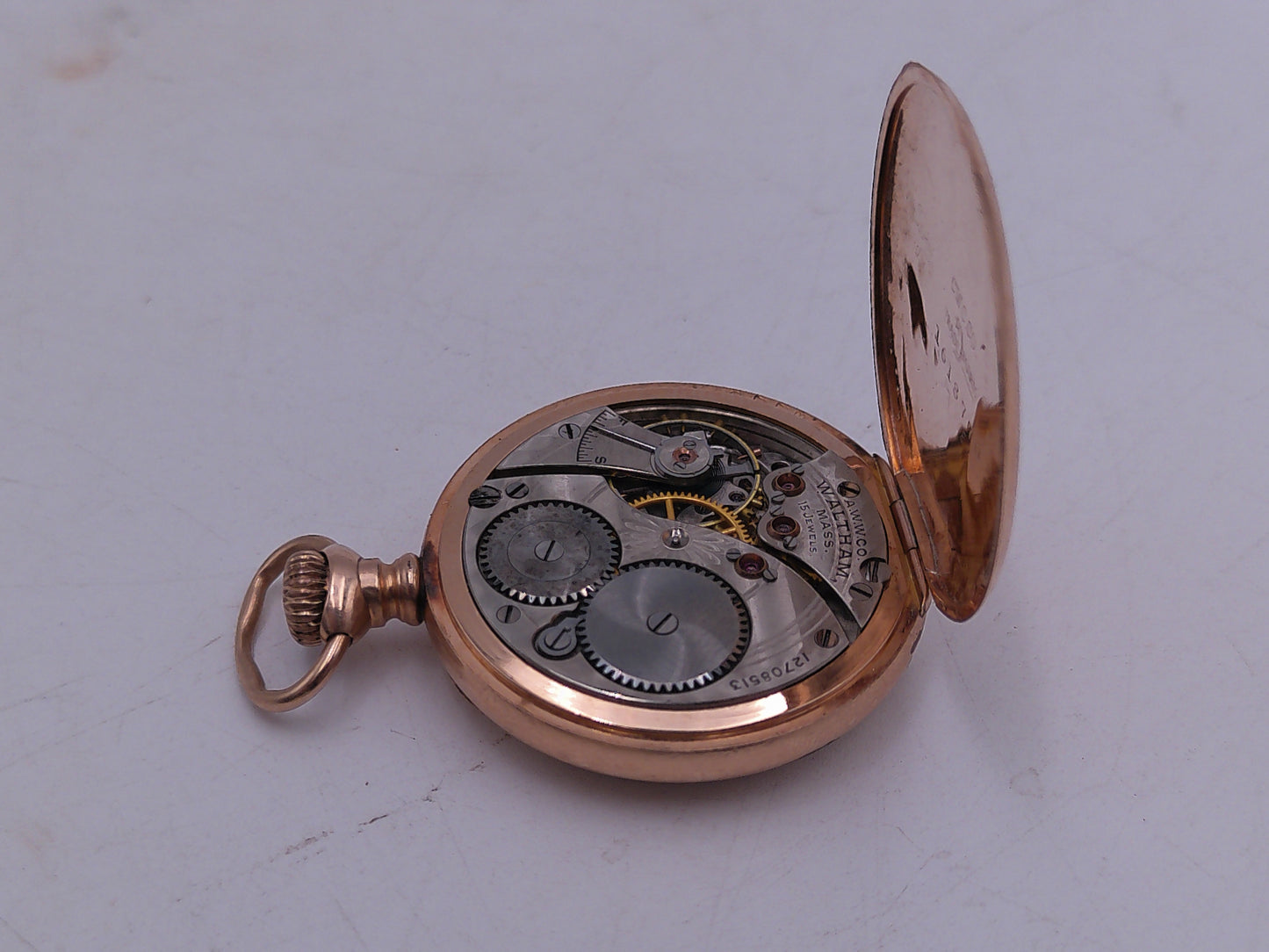 Waltham Pocket Gold Watch 15 Jewels  Professionally Serviced and Cleaned Vintage