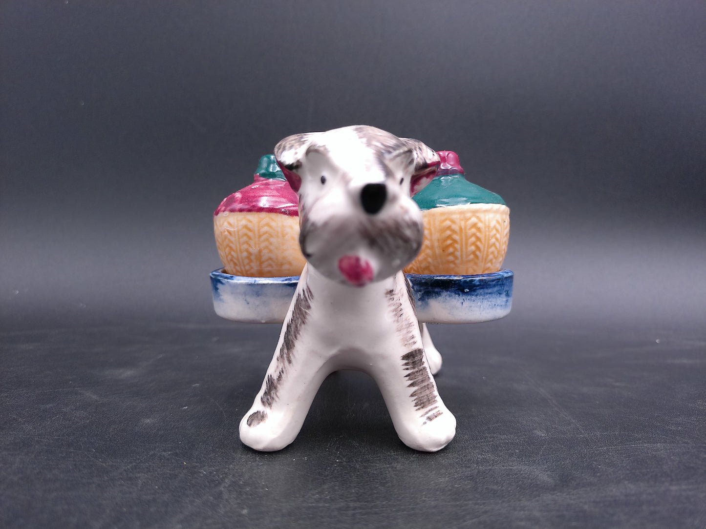 Salt & Pepper Shakers Terrier Dog Black White Japan 1950's