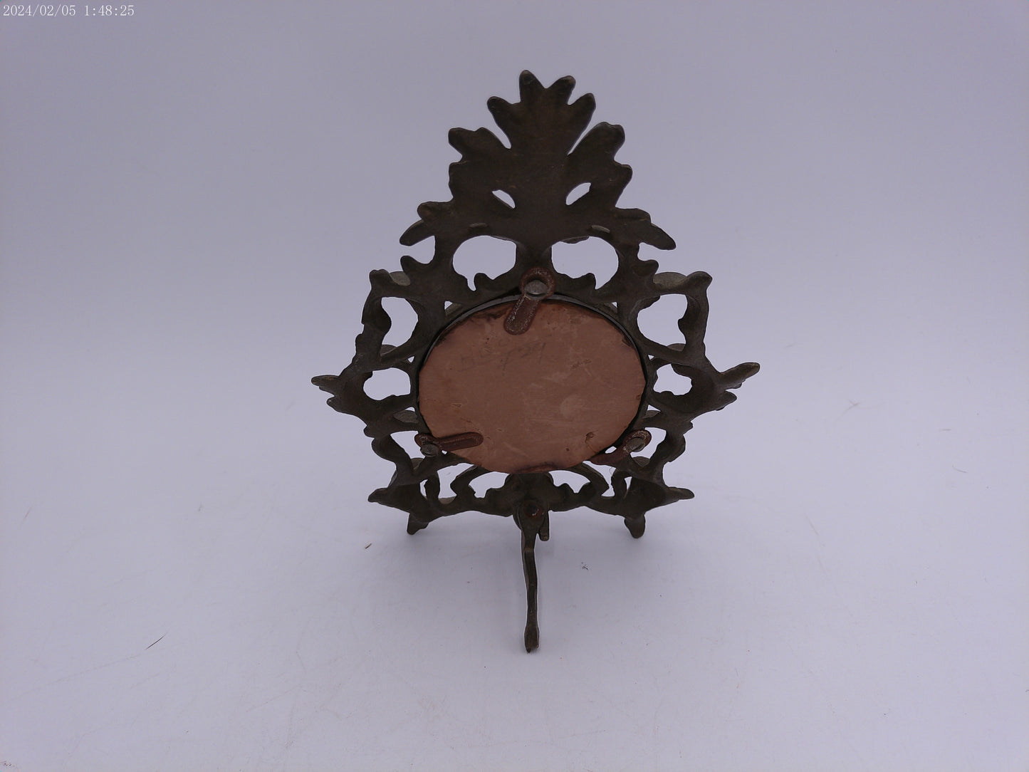 Antique Ornate Fancy 8” Heavy Victorian Picture Frame W Easel Stand