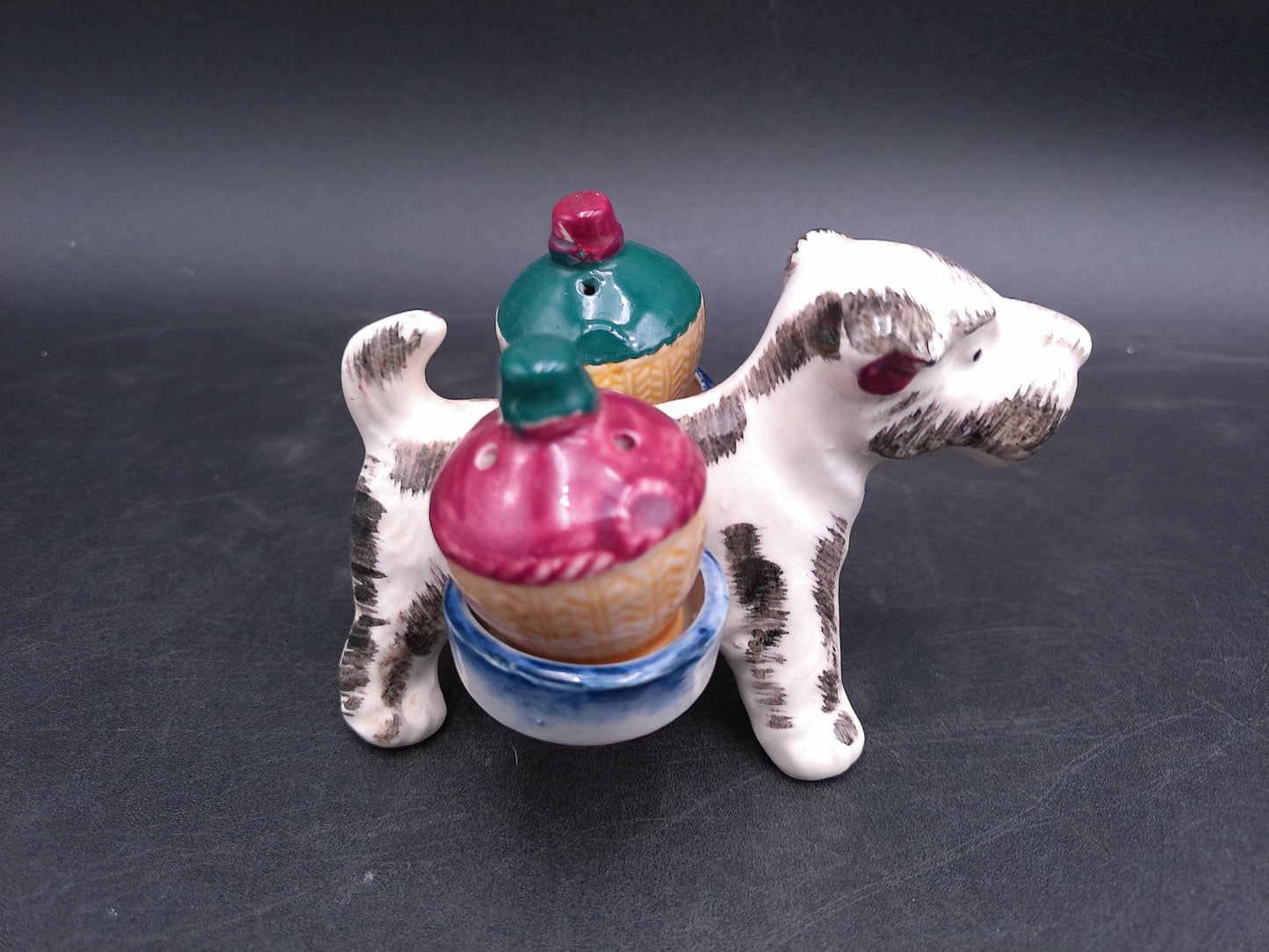 Salt & Pepper Shakers Terrier Dog Black White Japan 1950's