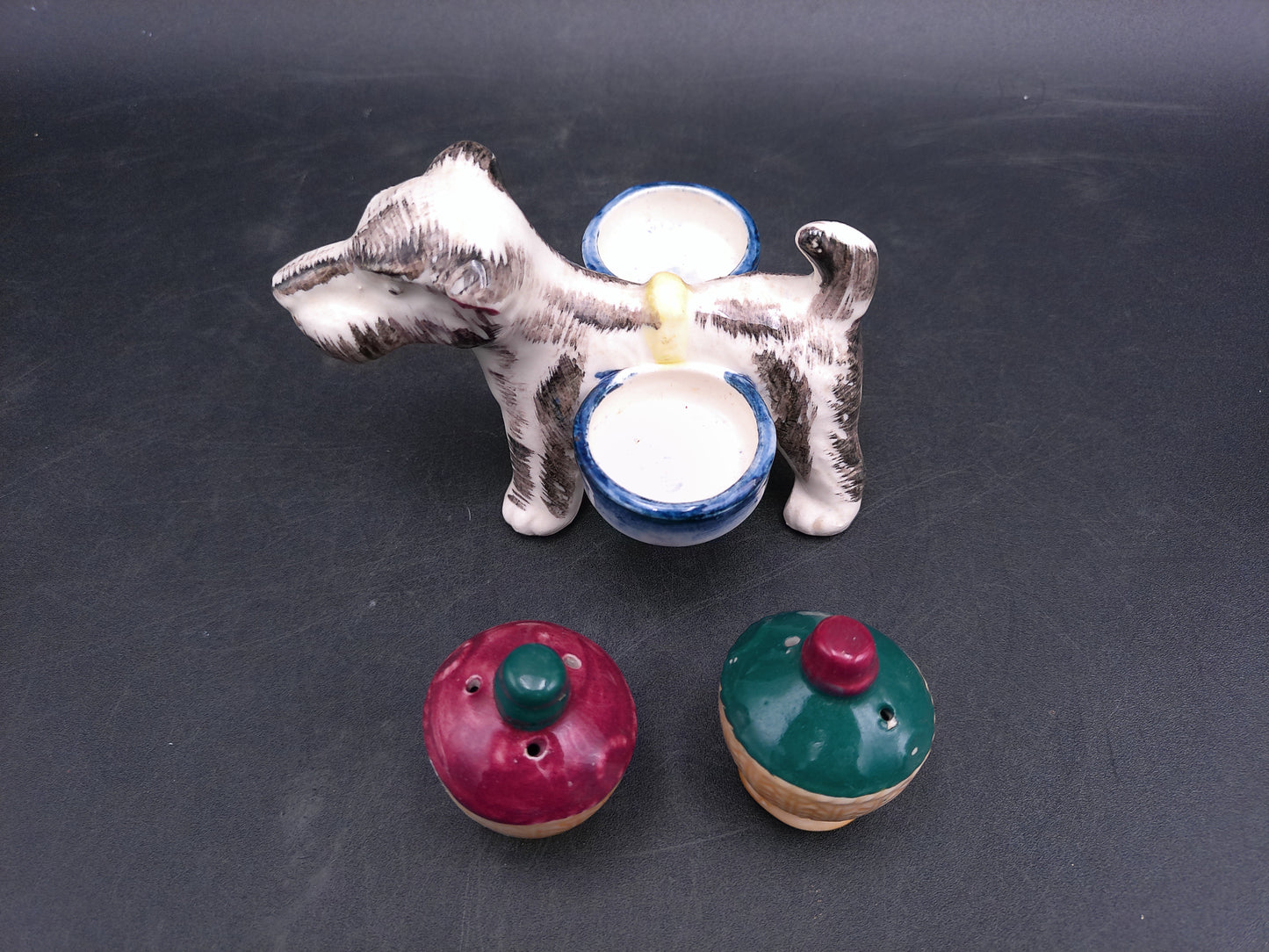 Salt & Pepper Shakers Terrier Dog Black White Japan 1950's