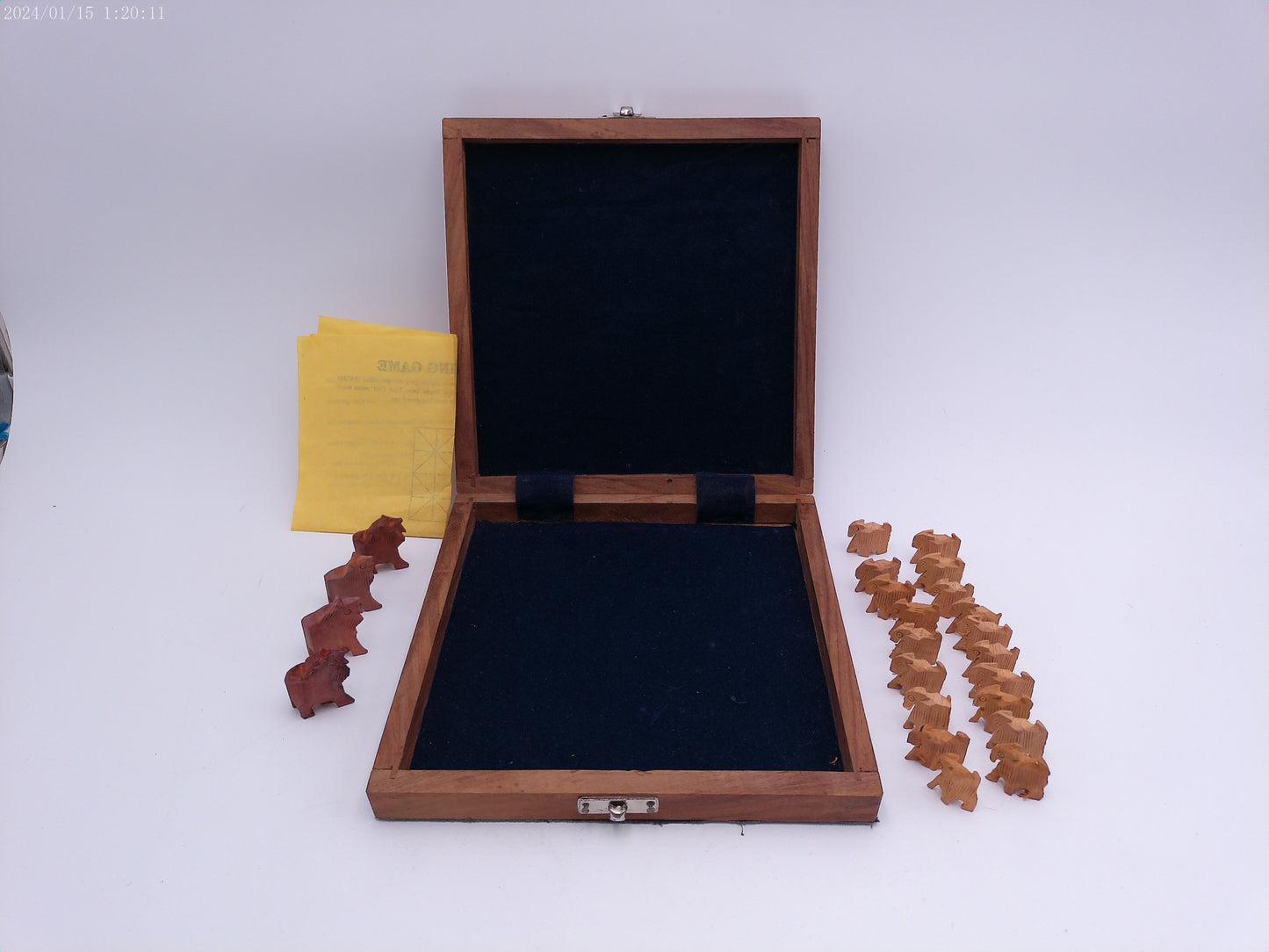 Tiger Moving Game Wooden Case and Hand Craved Pieces
