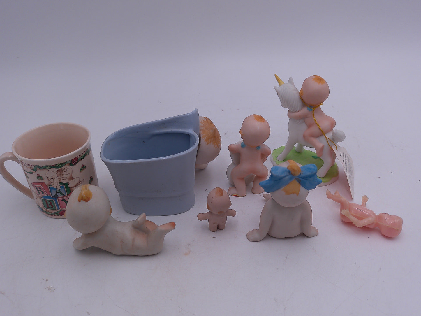 Kewpie  and other Figurines  lot of 8 items Unicorn Birthday number 3