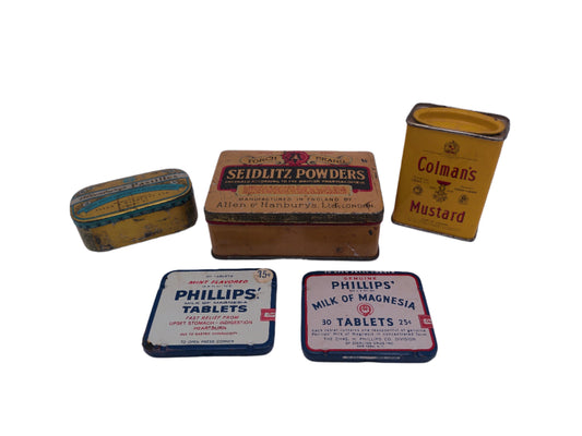 Vintage Medicine  Tins lot of 5