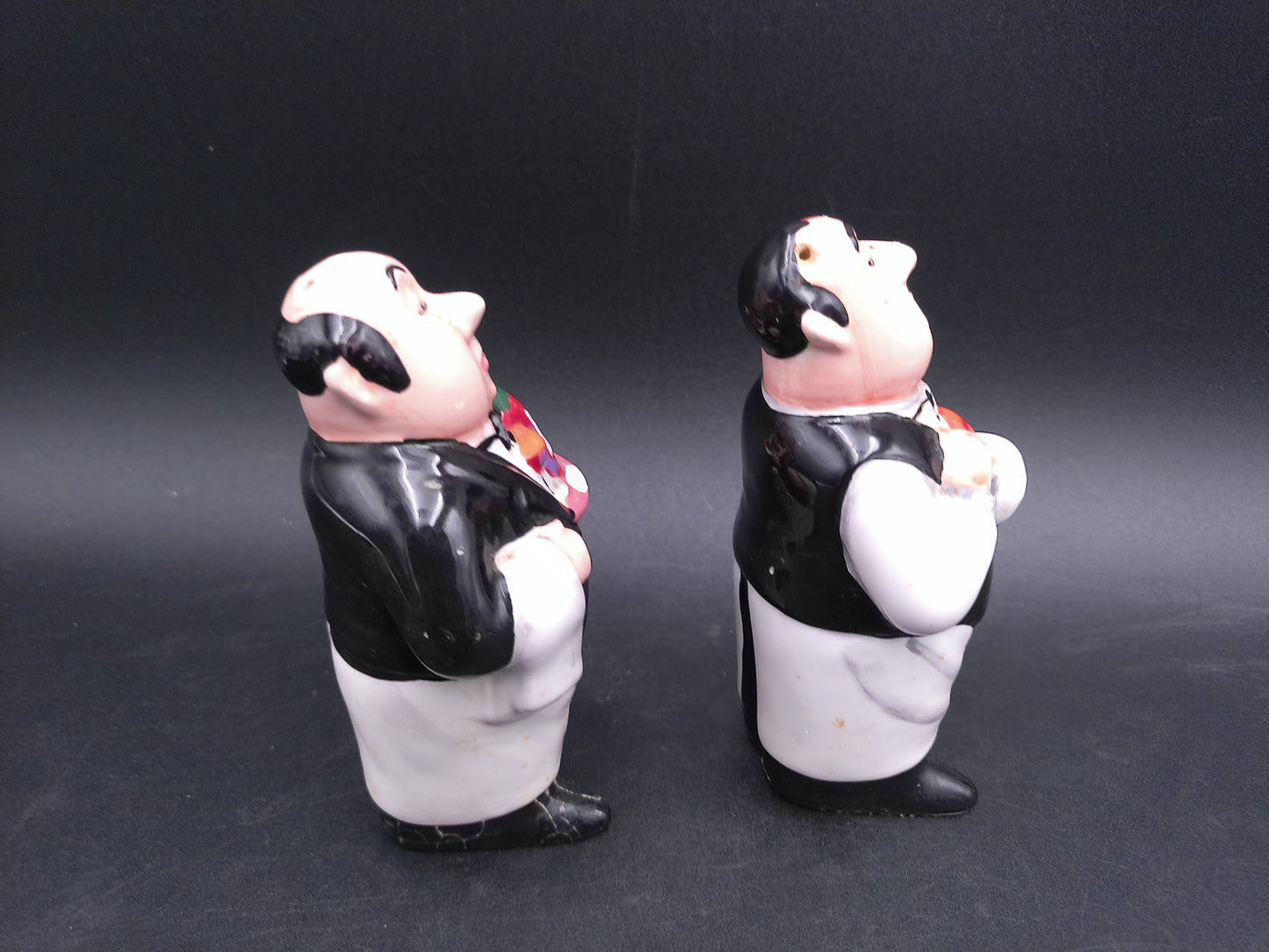 Italian French Waiter Butler Salt & Pepper Shakers Vintage