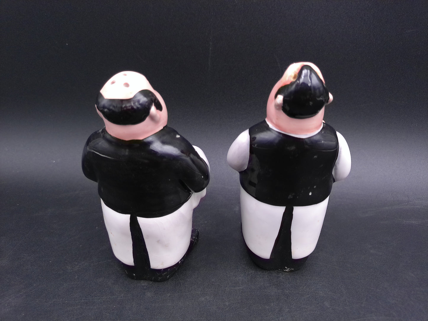 Italian French Waiter Butler Salt & Pepper Shakers Vintage