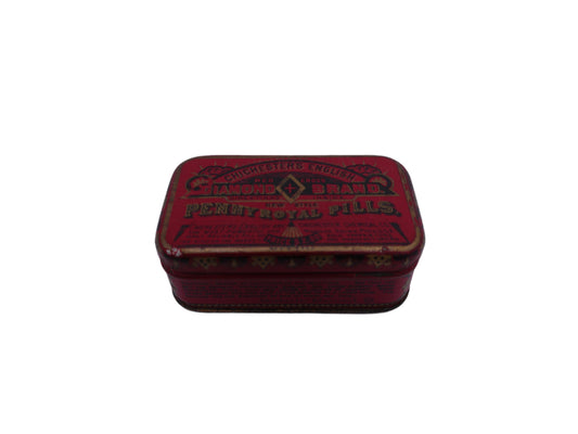 Vintage Medical Tin Chichesters Diamond Brand Pills Can, Antique Tins