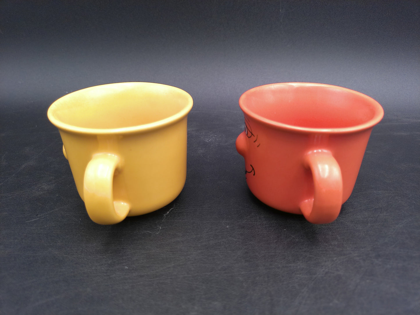 Funny Face Coffee Mugs Set of 2 Vintage