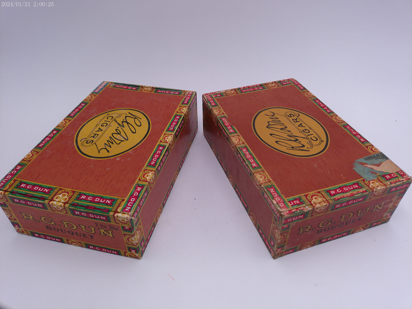 R.G. Dun Vintage Cigar Boxes Lot of 2
