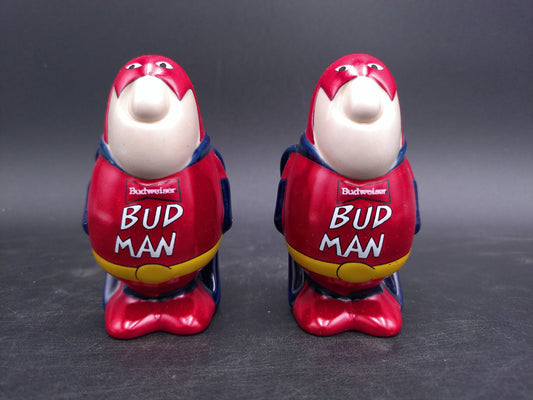 Bud Man Salt and Pepper Shakers from 1991 Budweiser with Box