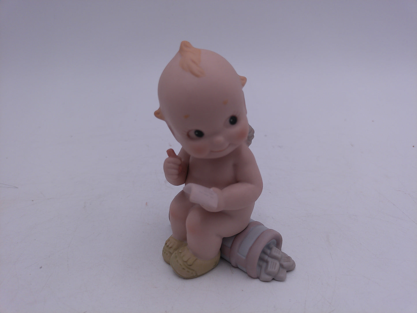 Kewpie Bisque Lot of 4 with Large Heart The Listener Sleeping Trinket Box