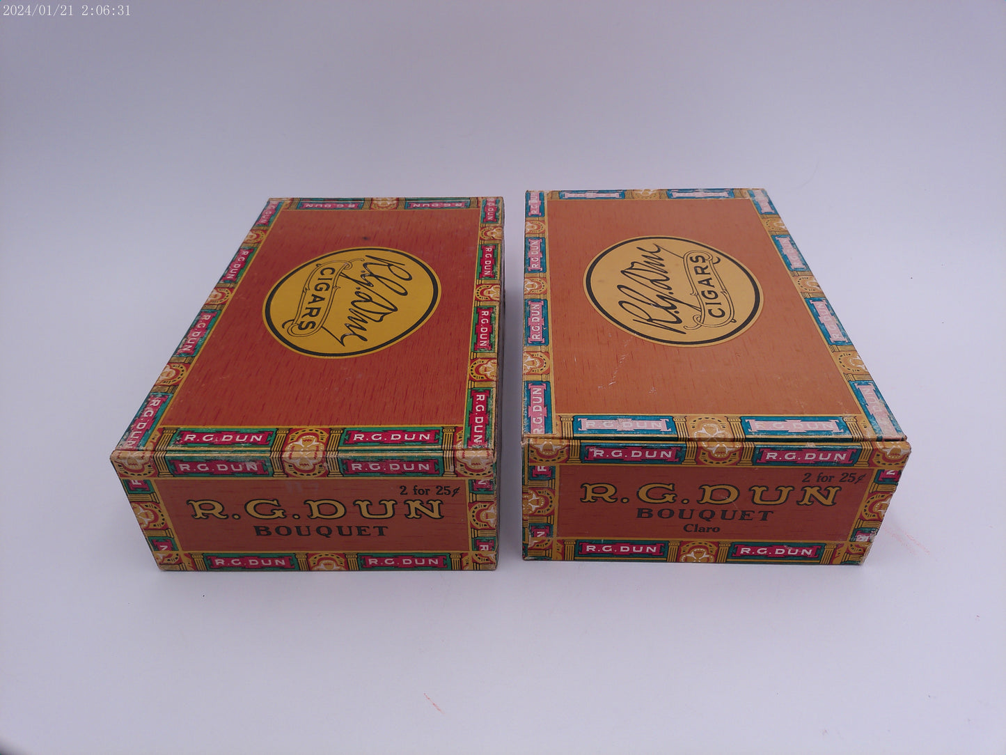 R.G. Dun Vintage Cigar Boxes Lot of 2 Set B