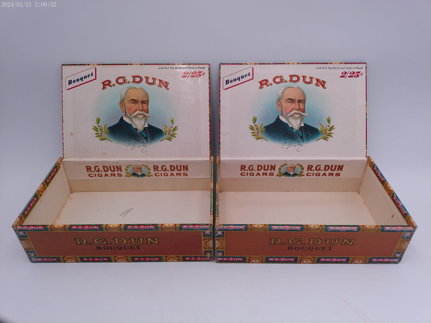 R.G. Dun Vintage Cigar Boxes Lot of 2 Set B