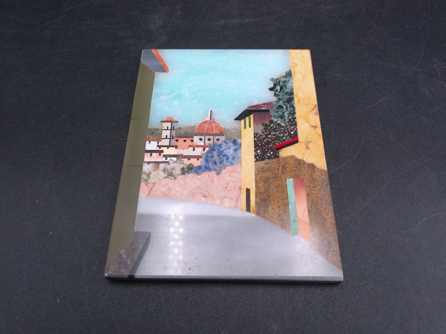 Lighthouse Trinket Box w/ Hinged Lid Hand Painted and painted plate