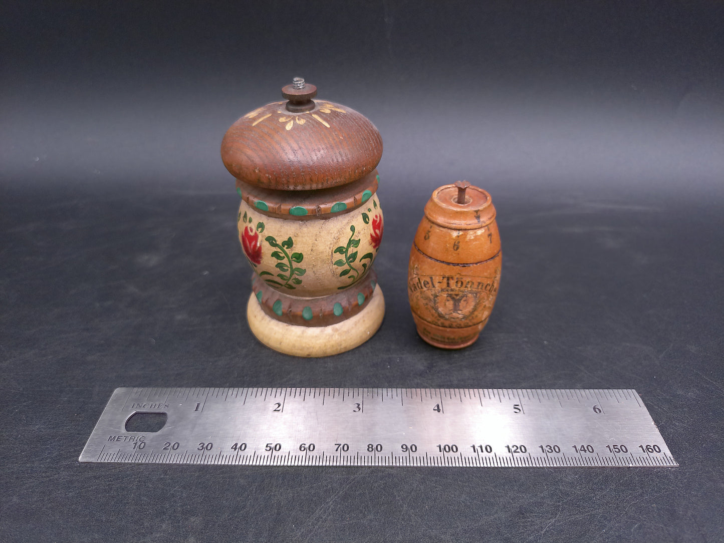 Wooden German Needle Case Holder And Pepper or Salt Shaker