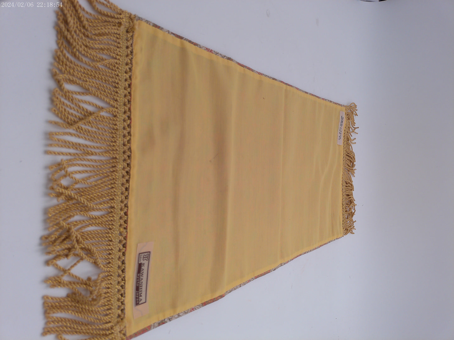 Vtg Japanese Silk Brocade Table Runner Kawashima Kyoto Grape Arabesque Pattern