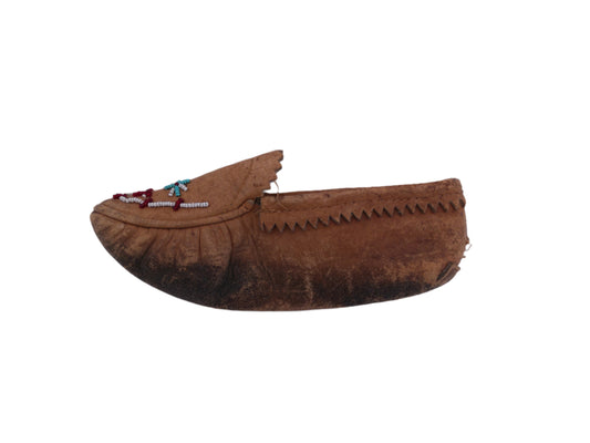 Antique Leather Moccasins  Shoe Old Vintage  Indian Tribe