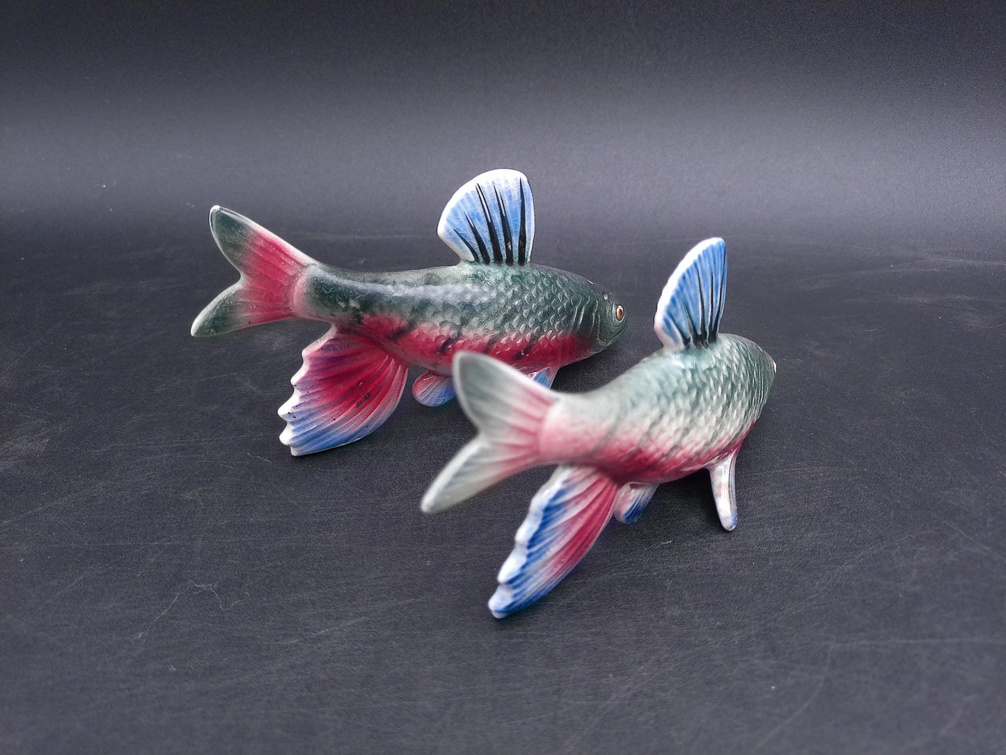 Colorful  Fish Salt and Pepper Shakers Made in Japan