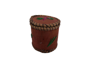 Chippewa Birch Bark, Quills & Sweetgrass Box with Tulip - Canada - Early 20th C.