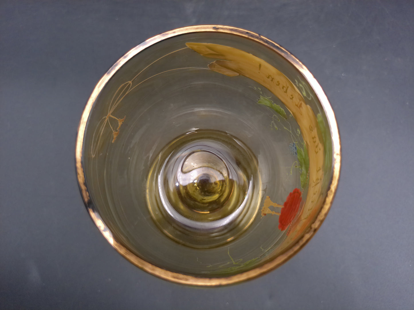 German Goblet Roemer German Wine Glass Hand Painted Vintage