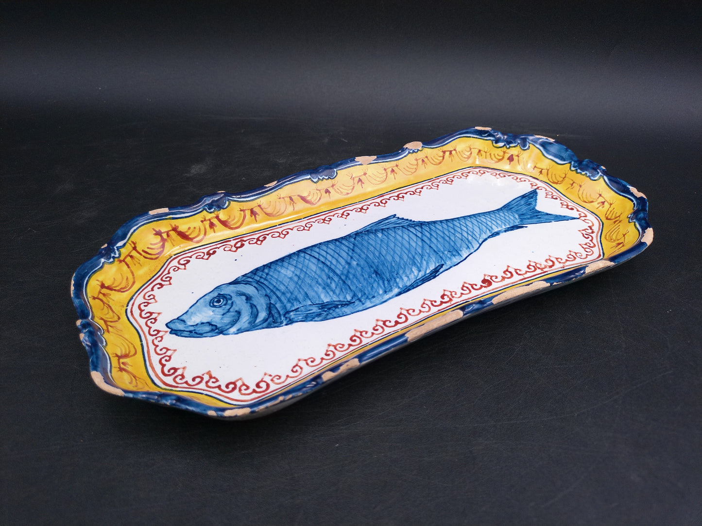 Royal Tichelaar Makkum Blue Beautiful Rare Herring Dish Japan
