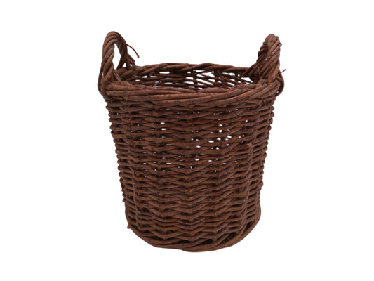 Handcrafted Wicker Planter Basket, Natural Brown
